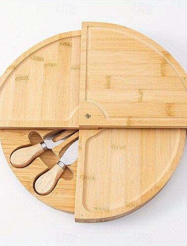  Kaassnack serveerset bamboe kaasmesjes 1 set | broodplank &fruitschaal