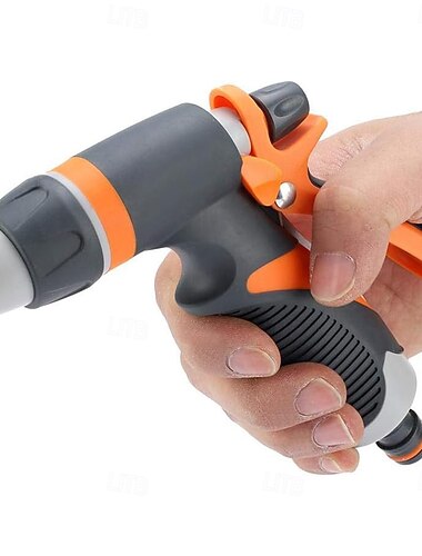  Ugello spruzzatore ad alta pressione per tubo da giardino, pistola a spruzzo d'acqua regolabile con molteplici modelli di spruzzo, ugello per tubo manuale resistente per lavaggio auto, prato