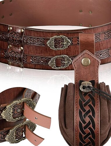  Sada Retro Středověké Renesanční Pásek Ledvinka s příslušenstvím Válečník Viking Ranger Maškarní kostým Pánské Fantazie předvečer Všech svatých Karneval Renesanční jarmark LARP Dospělé Pásek Více