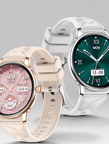  Smartwatch da donna (per effettuare/rispondere alle chiamate), smartwatch rotondo HD da 1,32" con monitoraggio della frequenza cardiaca e del sonno, tracker fitness SpO2, impermeabile IP68, elegante