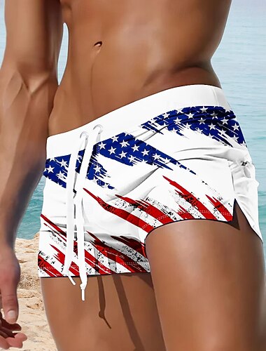  Heren 250e Jubileum Patriottische Amerikaanse Vlag Zwemshorts Met Koorden Zomer Strandkleding