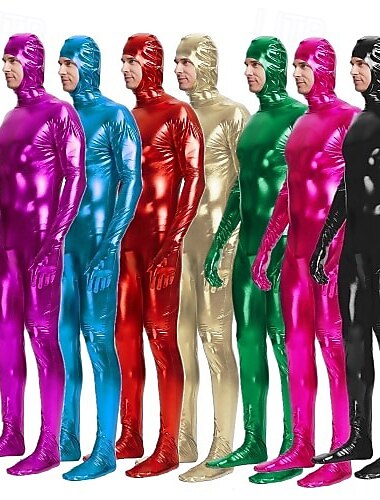  Zentai Suits Bodysuit Carnival Costume Full Body Suit Men's Solid Colored Latex Spandex Lycra Costume for Carnival Masquerade Adults'