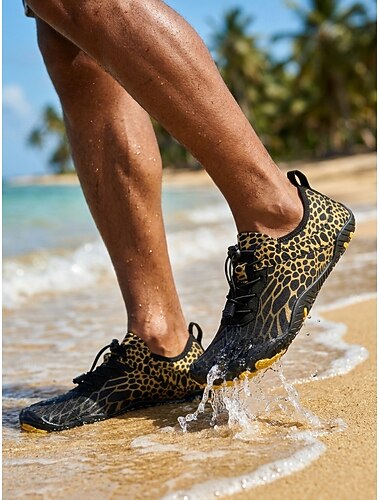  Sapatos aquáticos masculinos de secagem rápida, com cadarço e antiderrapantes, ideais para natação, surfe e atividades na praia. Leves e confortáveis para usar na água.