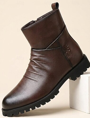  Robuste braune Herrenstiefel – leichte, lässige Stiefeletten, strapazierfähiges und bequemes Schuhwerk für Arbeit, Reisen und den täglichen Gebrauch im Freien