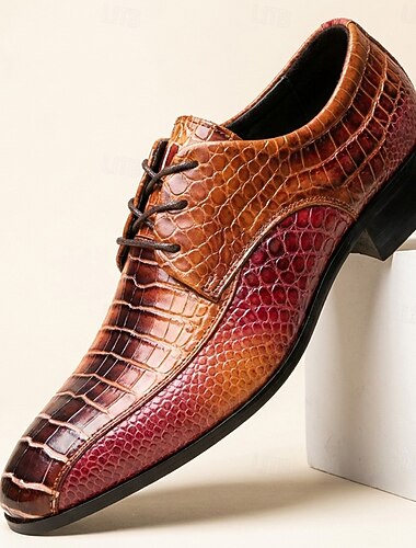  Herren-Oxfordschuhe mit Krokodilprägung – luxuriöse Schnürschuhe, klassisches Herrenschuhwerk für Hochzeiten, Geschäftsveranstaltungen und formelle Anlässe