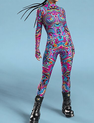  Zentai-Pakken Met Patroon Cosplay kostuum Romper Opdrukken Carnavalskostuum Full Body Suit Voor heren Dames Jongens Sexy kostuum Halloween Kostuum voor Prestatie Feest Maskerade Kinderen Volwassenen