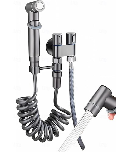  2-Wege-WC-Armaturen-Verteileradapter, Doppelventil mit unabhängiger Steuerung, Handbrause-Anschluss für WC-Befestigung
