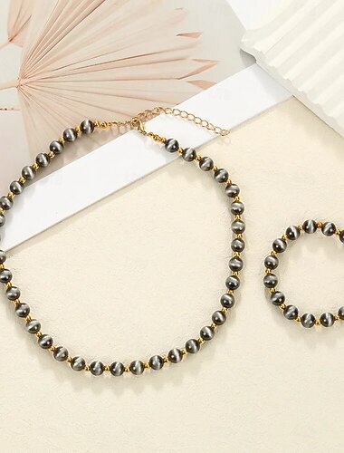  Sieradenset 2 Parel 1 Ketting 1 Armband Dames Modieus Sieraden set Voor Feest Bruiloft