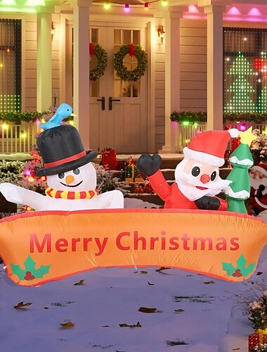  Decorazioni natalizie gonfiabili per esterni: Babbo Natale, pupazzo di neve, decorazioni per feste, ideali per patio, giardino e prato.