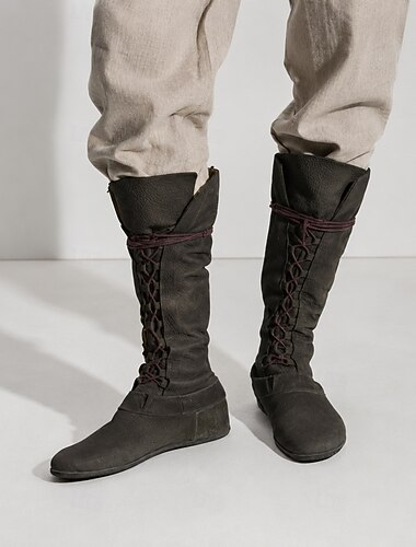  Retro vintage Middeleeuws Renaissance Platte jazzlaarzen Piraat Krijger Viking Ranger Veters Boogschieten Kostuum Voor heren Uniseks Halloween Carnaval Feest Casual / Dagelijks LARP Volwassenen
