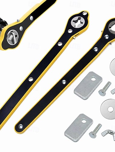  Set di cric portatile per auto per impieghi gravosi con chiave a cricchetto, cric a forbice girevole a 360° con maniglia lunga, strumento di sollevamento universale per auto, SUV, furgoni e camion.
