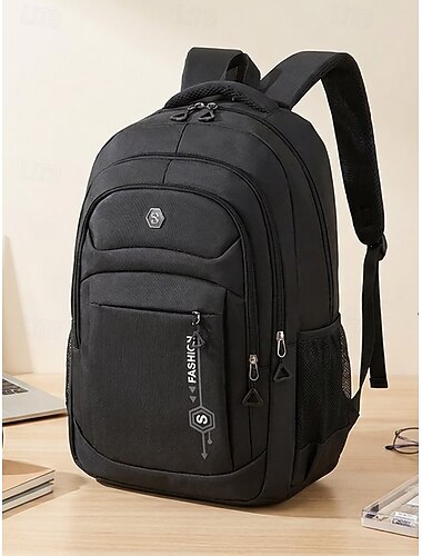  Lichtgewicht rugzak voor studenten, verkrijgbaar in meerdere kleuren, waterbestendige polyester schooltas, grote laptoptas met meerdere compartimenten voor een 15,6-inch laptop, ideaal voor school,