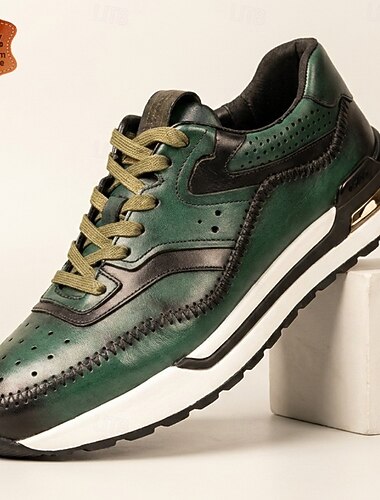  Hochwertige Herren-Brogue-Sneaker aus echtem Leder, elegante Schnürschuhe für Business und Freizeit – ideal für Büro, Reisen, gehobene Freizeitkleidung, Autofahren und den Alltag.