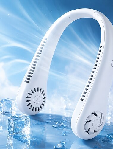  Draagbare nekventilator, ventilator zonder bladen, handsfree draagbare kleine airconditioner, 3 snelheden, USB-oplaadbare koelventilator voor op reis, op kantoor, buitensporten, stil en lange batterijduur.