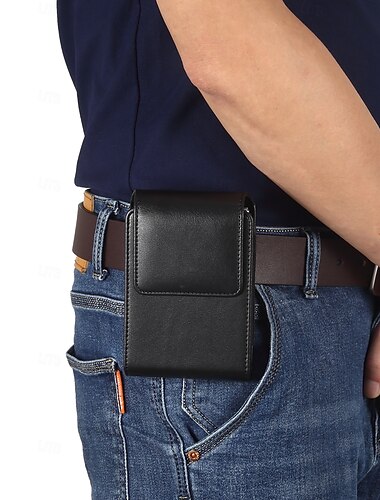  Estojo de couro premium com clipe para cinto para celular Samsung Galaxy Z Fold 8 Wide, estojo para celular Motorola Moto Razr Fold e bolsa para Huawei Pura X Max.