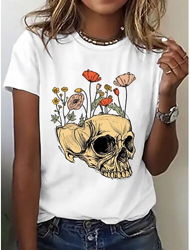  Damen T Shirt Druck Grafik Tag der Unabhängigkeit Vintage Stilvoll Klassisch Kurzarm Rundhalsausschnitt V Ausschnitt Rundhals Lange Oberteile Lässig Täglich Weiß Weiß 2 Weiß 3 Sommer Frühling Herbst