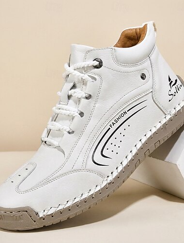 Høye herresneakers med uformell design, moderne snøresko for menn, urban sportsstil for reiser, turgåing, trening og hverdagsbruk