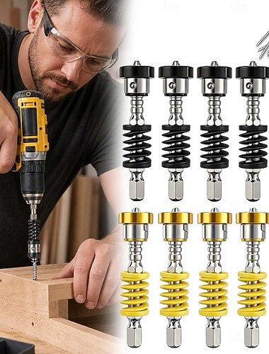  5-teiliger federbelasteter Bithalter, magnetischer Schraubendreher-Bithalter mit Schnellverschluss-Federmechanismus, universeller Verlängerungshalter für Bohrmaschinen, Elektrowerkzeuge,