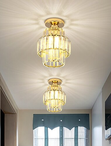  18 cm Design Unico Lampadario Metallo Cristallo Galvanizzato Contemporaneo Stile Nordico 110-240 V