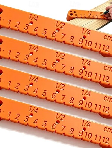  3/5-teiliges Werkzeugset zur Zentrierung in der Holzbearbeitung, multifunktionales Zentrierlineal, Präzisions-Linienlehre, Bohrschablone für Holzbearbeitungsprojekte