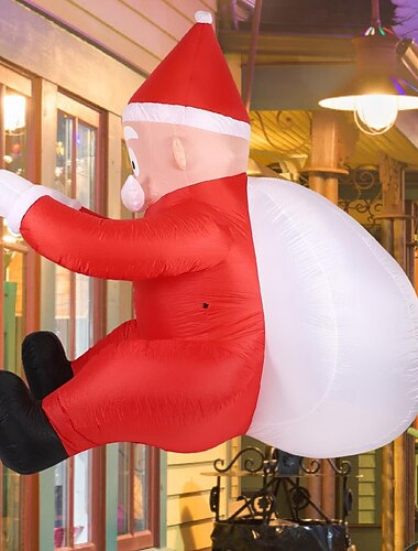  Babbo Natale gonfiabile da appendere, decorazione natalizia per esterni, giardino di Natale