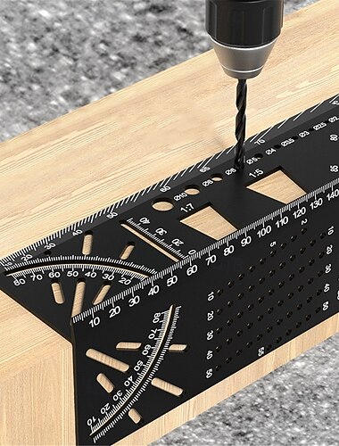  3D-Winkelmesser für Holzbearbeitung, Schreiner-Messlehre mit 45°- und 90°-Winkelführung, Schwalbenschwanz-Anreißwerkzeug für präzise Linienmarkierung, Heimwerker-Holzbearbeitung und Tischlerei
