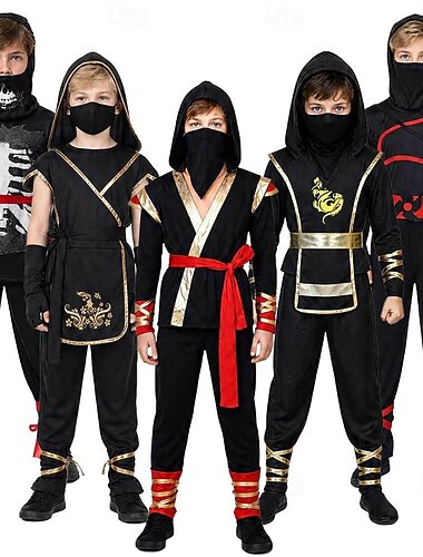  Avontuur & Carrière Kostuum Groepskostuum Ninja Cosplay Kinderen Jongens Halloween Carnaval Boekenweek Prestatie Toneel Symfonie van Verhalen Aankleden