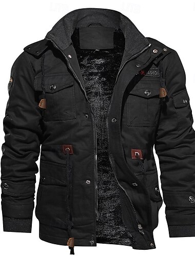 Per uomo Cappotto Invernale Giacca Invernale Giacca in Pile Giacca da Lavoro Casuale Quotidiano Antivento Caldo Autunno Inverno Pantaloni Tattici Cotone Verde militare Nero Kaki Giacca