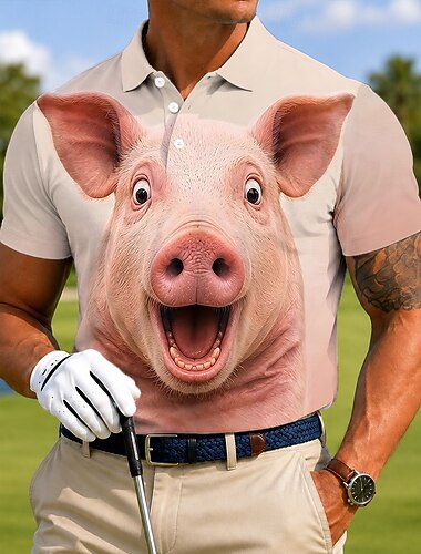  Per uomo Animale Golf Polo Sportivi Manica Corta Magliette polo Camicie con Colletto Casual Athleisure Stampa 3D Bottoni Tessuto retato traspirante Primavera & Estate 1#