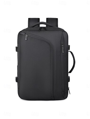  Zaino da viaggio convertibile da uomo nero, borsa per laptop di grande capacità con scomparti multipli, tracolla e stile business casual per lavoro, pendolarismo e viaggi