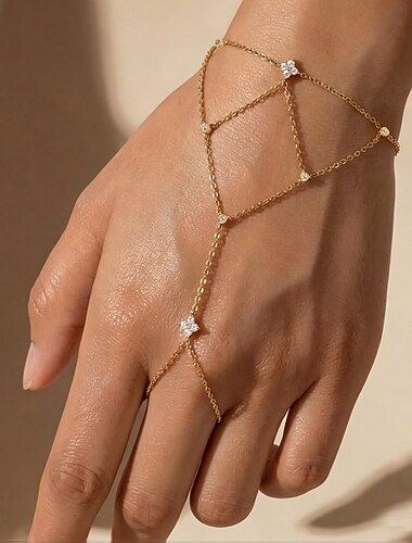  Klassisch Ausschnitt Glücklich Elegant Strass Armband Schmuck Silber / Gold Für Täglich Party