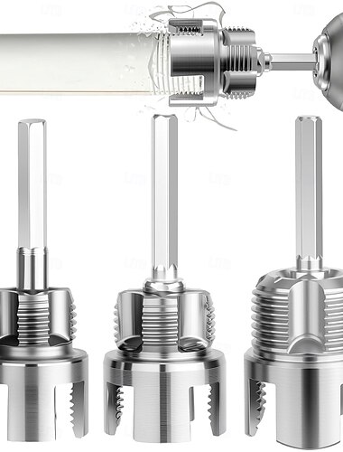  3-delige set gereedschap voor het maken van schroefdraad in en uitwendige pijpen, 3-delige set schroefdraadsnijders van 1/2", 3/4" en 1" voor boormachines, 4-in-1 reparatiegereedschap van hoogwaardig