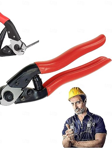  Tagliacavi da 8 pollici, tagliacavi per biciclette in acciaio al cromo vanadio con impugnatura in PVC, pinze tagliacavi multifunzione di livello industriale, strumento per tagliare cavi che consente