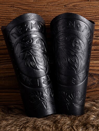  Medeltida kostymer Renässans Armskydd Bygelfästen Krigare Vikingar Celtic Knight Runor Maskeradkläder Herr Keltiskt Viking Halloween Karnival Renässansmässan LARP Vuxna Armskydd