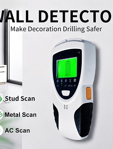  Muurscanner met balkzoeker - 5-in-1 upgrade balkdetector met HD LCD-scherm &Audioalarm, elektronische wandsensor voor hout, metaal, wisselstroomkabel &Balkdetectie, ideaal voor huisdecoratie en boren.