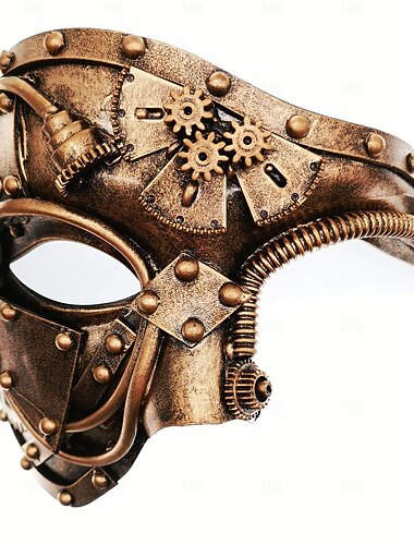  Maschera veneziana Cyborg di metallo Il fantasma dell'opera Steampunk Adulti Per uomo Per donna Halloween Carnevale martedì grasso Feste Mascherata Costumi di Halloween facili Vestirsi