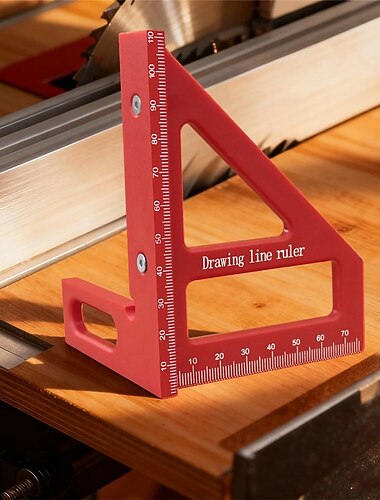  righello di misurazione multi-angolo, squadra da carpentiere in plastica a 45/90 gradi &righello a triangolo per tagli obliqui, strumenti goniometrico per la lavorazione del legno