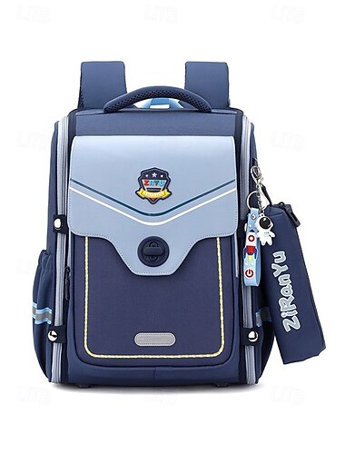  Kinderrugzak voor school, lichtgewicht waterdichte polyester boekentas, met meerdere vakken en grote capaciteit, inclusief etui, tas voor jongens en meisjes in de basisschoolleeftijd, verkrijgbaar in