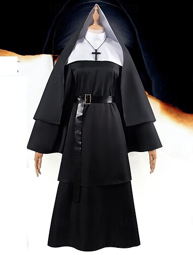  Valak Carnaval Costum Cosplay Călugăriţa Cosplay Adulți Pentru femei Carnaval Mascaradă Mardi Gras Petrecere / Seara Costum de carnaval ușor Îmbrăcați-vă
