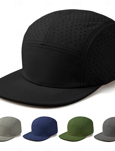  Baseballcapen Joggelue Solhatt Herre Lokk Ensfarget Solbeskyttelse Fukttransport Pustende til Treningsøkt Tennis Baseball Sommer Vår Høst Mørkegrå Svart Militærgrønn