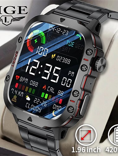  Lige universele smartwatch - multifunctioneel waterdicht horloge met stappenteller, bloeddruk- en zuurstofmeter, diverse trainingsmodi, herinnering voor langdurig zitten en scherm inschakelen door de