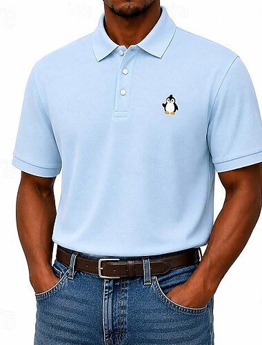  Hombre Animal 100% Algodón Polo bordado Manga Corta Camisas de polo Camisas con cuello Informal de negocios Negocio Ropa Deportiva Ropa Cotidiana Bordado Botones Dispersor de humedad Primavera verano