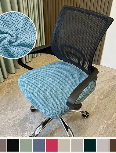  rugalmas twill jacquard székhuzat, csúszásmentes, rugalmas huzat otthoni étkezőszékekhez &irodai forgószékek, univerzális, kivehető és mosható ülésvédővel