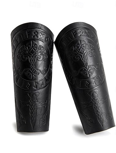  Medeltida kostymer Renässans Armskydd Bygelfästen Krigare Vikingar Ranger Runor Yggdrasil Maskeradkläder Herr Viking Halloween Karnival Renässansmässan LARP Vuxna bracers Armskydd