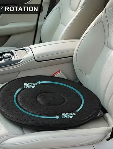  Cojín giratorio de 360 grados para asiento de coche, cojín giratorio de espuma viscoelástica para asiento de coche para personas mayores, embarazadas &Alivio del dolor de espalda, ayuda de movilidad