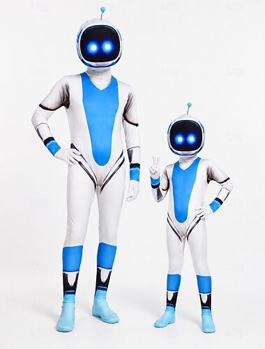  Futurystyczny robot Astro Bot Kostium Body Dzień STEM Cosplay for Męskie Dla chłopców Doroślu Dla dzieci Halloween Karnawał Tydzień Książki Spektakl Edukacyjne przebieranki Ubieranie się na szkolne