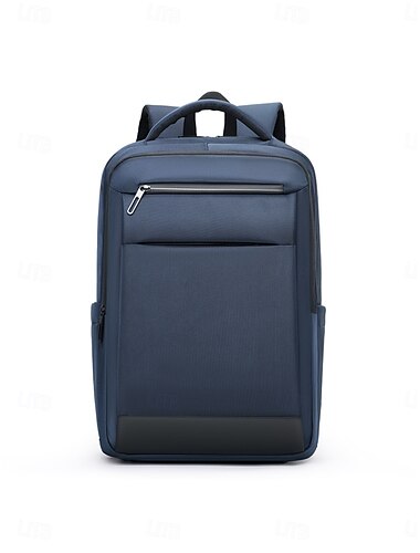  Blauer Business-Laptop-Rucksack für Herren, schlanker, minimalistischer Tagesrucksack mit Reißverschlusstasche vorne, gepolsterten Schultergurten, lässiger Arbeitsrucksack für Büro, Uni und Alltag
