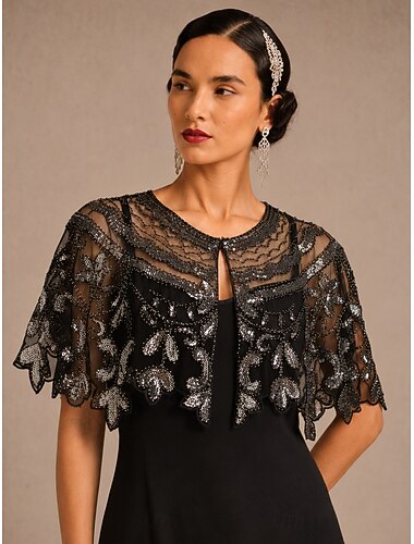  Dam Poncho sjal Fest Klassisk Vintage retro 1 st.