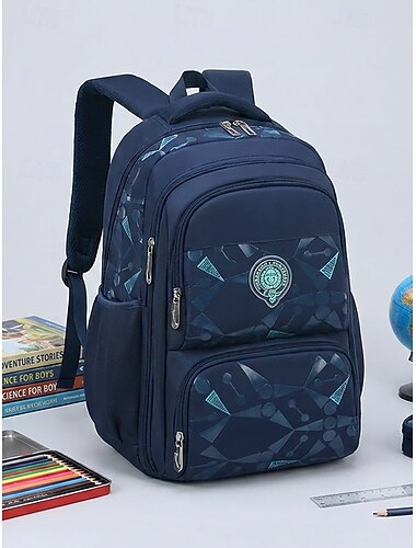  Ergonomische schoolrugzak voor kinderen, verkrijgbaar in meerdere kleuren, waterbestendige polyester boekentas, ruime rugzak met meerdere compartimenten voor jongens en meisjes, ideaal voor school,