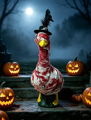  Στολή χήνας βεράντας 23 ιντσών για το Halloween, στολή μούμιας, διακόσμηση τρομακτικής χήνας για κατοικίδια, ρούχα χήνας αυλής τρόμου